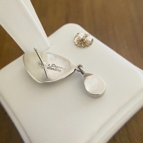 Echo of the Dreamer Rainforest Jasper & Peridot 950 Sterling Silver Dangle Earri - Picture 4 of 5